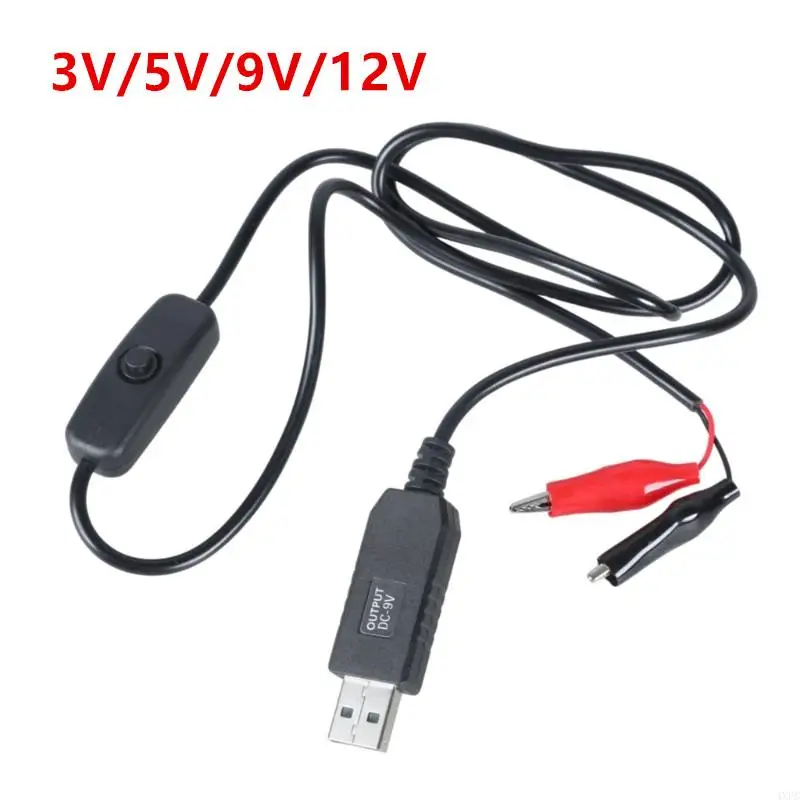 100cm 악어 테스트 클립-USB 남성 커넥터 어댑터 악어 테스트 클램프 클립 전원 케이블 (온-오프 스위치 포함) 3V/5V/9V/12V