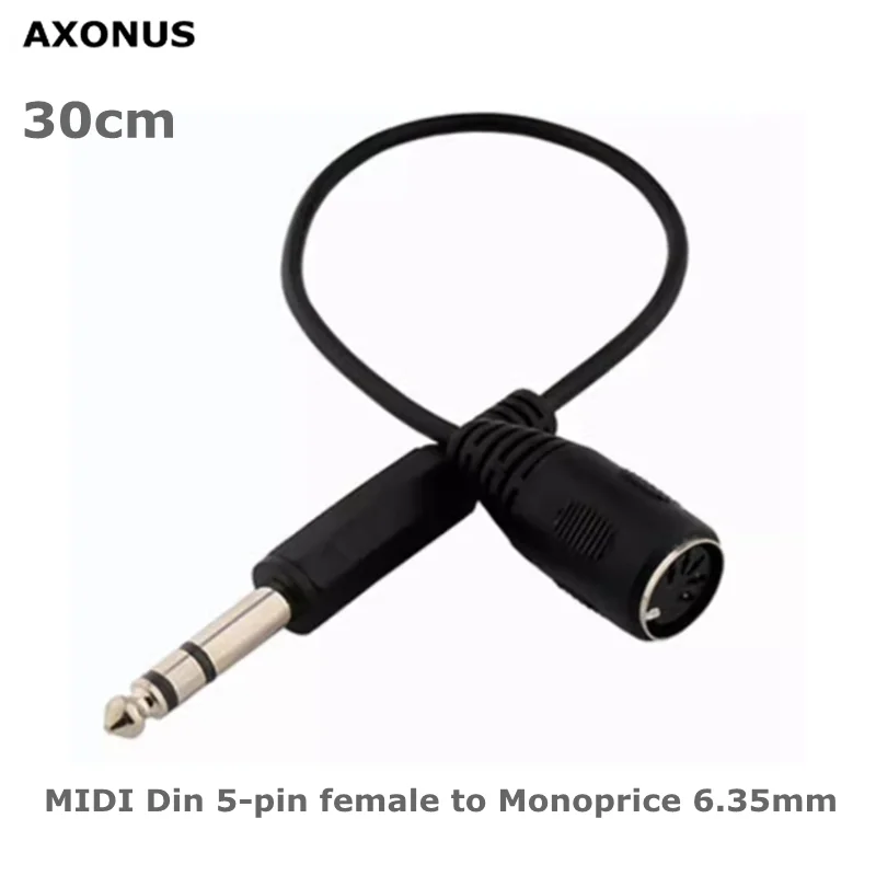 MIDI Din 5-pin female to Monoprice 6.35mm (1/4 inch) male TRS stereo audio extension cable for 30cm best quality MIDI keyboard
