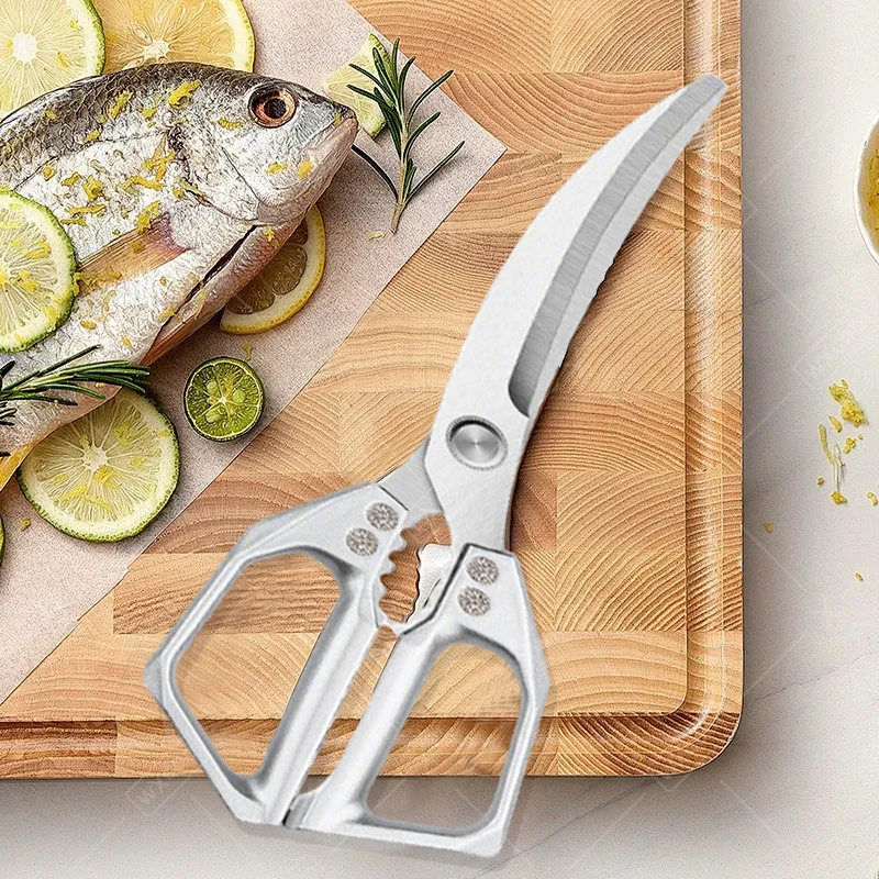 WXCOO All Purpose Kitchen Barbecue Scissors for Meat Cutting Turkey Fish Scale Kitchen Shears Stainless Steel Kitchen Scissors