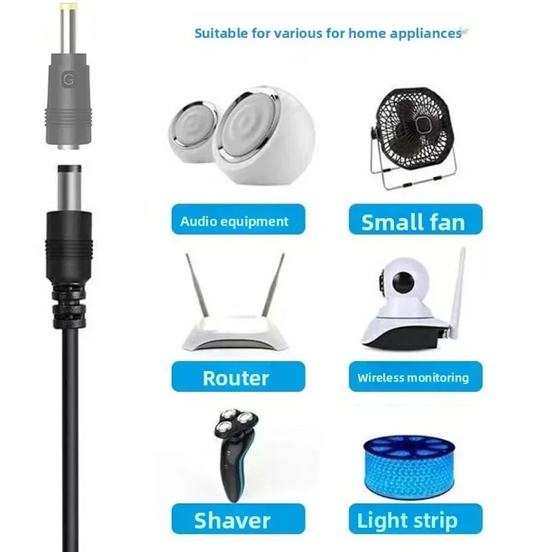 8Pcs AC DC 5.5X 2.1 MM Female Jack Plug Adapter Connectors Round Mouth Conversion Head for 5V 12V 24V Power Adapter Power Supply