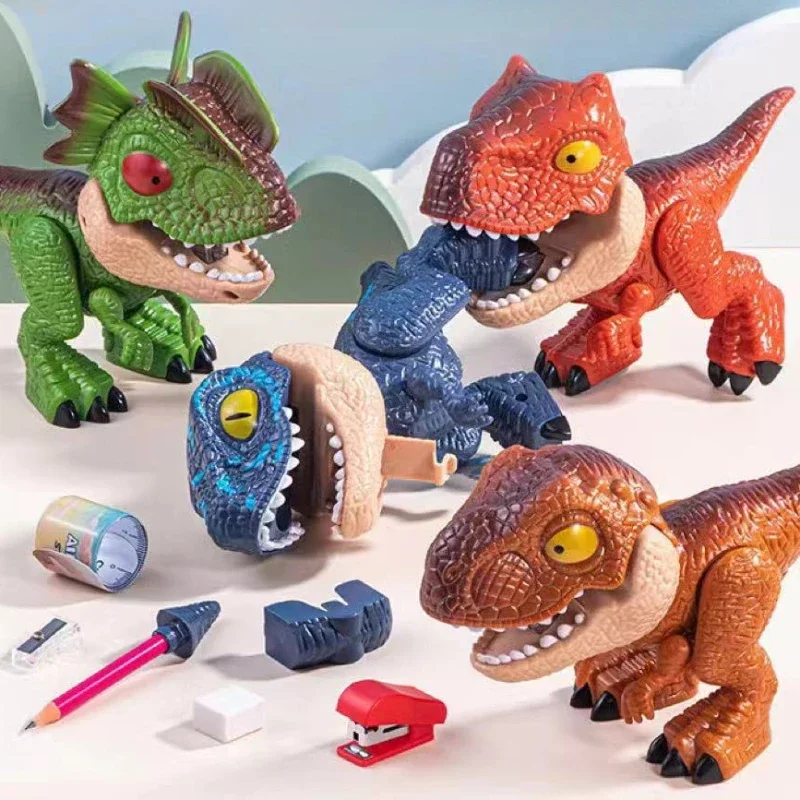Creative Stationery 5-in-1 Set, Early Learning Sets Detachable Simulation Dinosaur Model Toy, Boys and Girls Learning Supplies