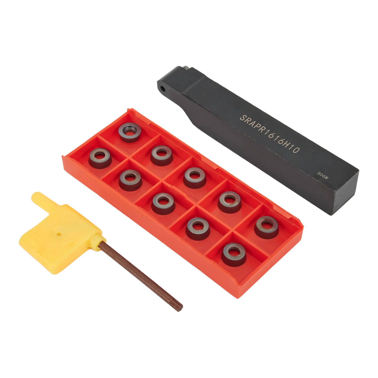 Versatile SRAPR1616H10 Turning Tool Holder with 16mm Diameter + 10Pcs RPMW1003MO Round Insert for Multiple Applications