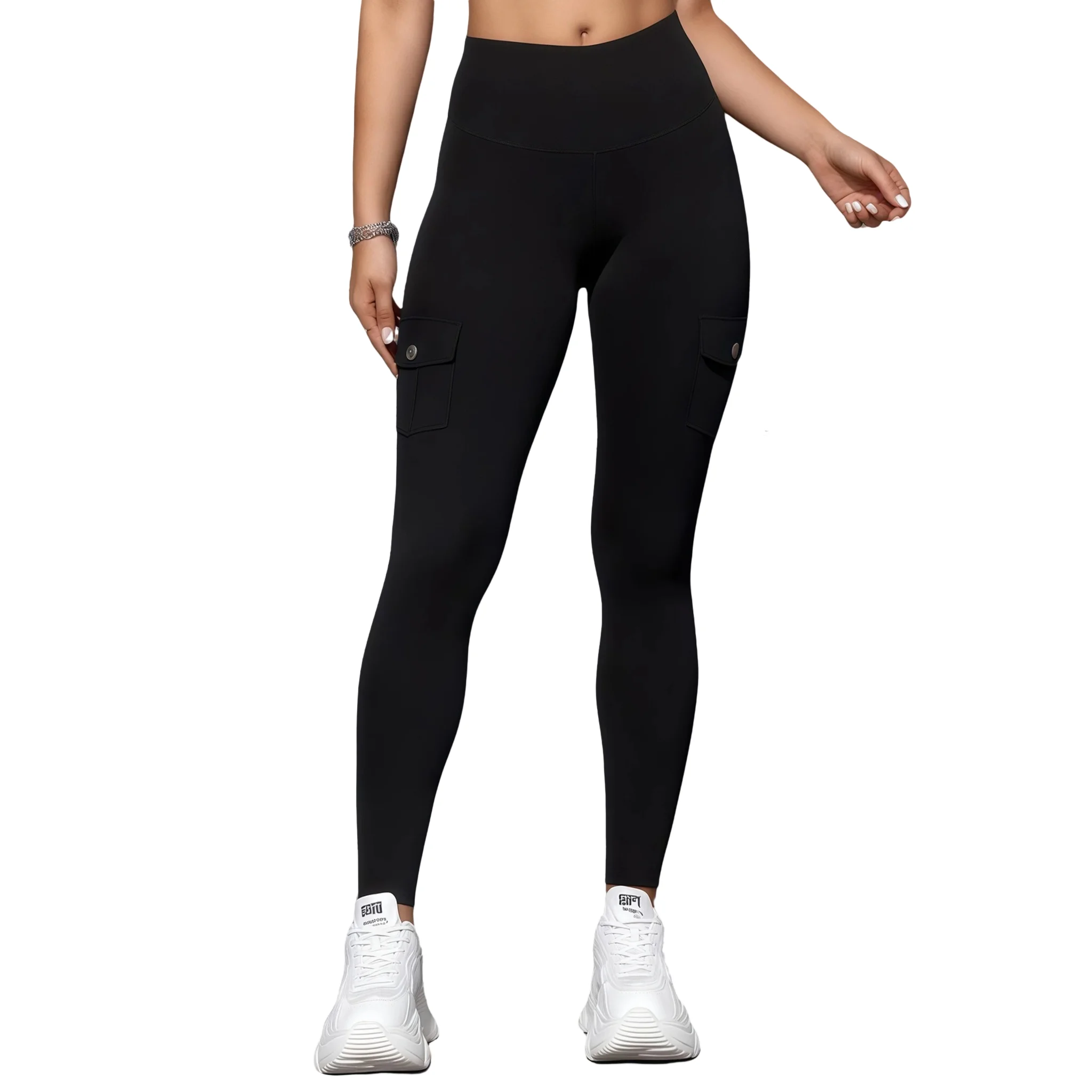 

Women’s Casual Sports Leggings with Pockets, High Waist Yoga Pants, Soft Stretch Fitness Trousers, All Season Gym