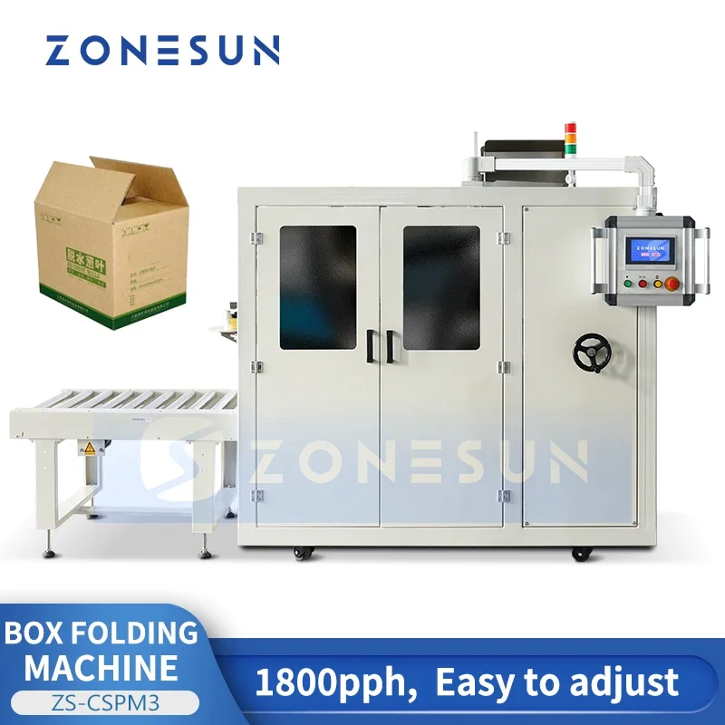 Zonesun Small Box Folder Equipment High Speed Carton Erector Automatic Box Carton Cartoning Machine ZS-CSPM3