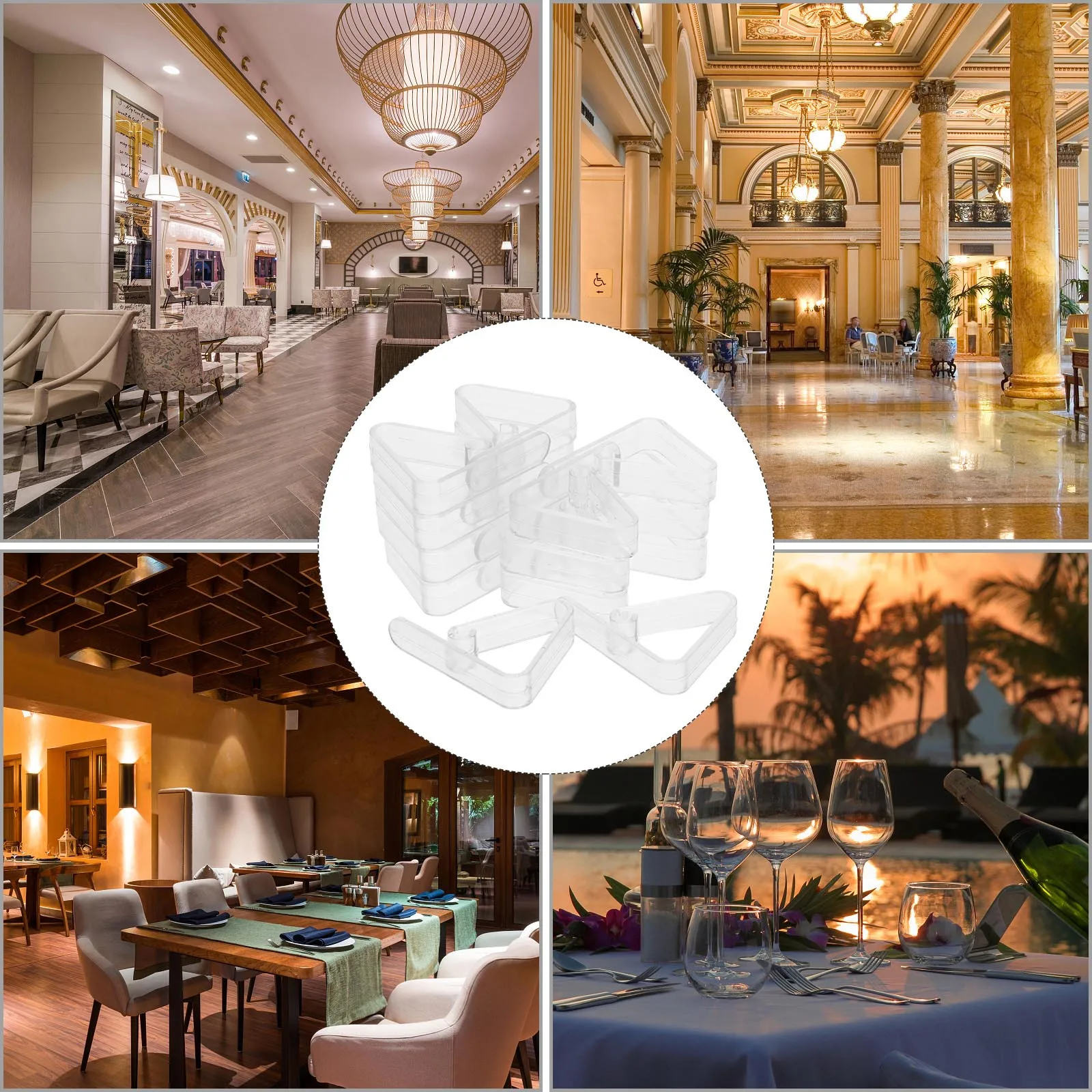 

16pcs Tablecloth Clips Anti-Slip Fixing Clamps Transparent Windproof For Outdoor Picnic Table Cover Holder Plastic Banquet