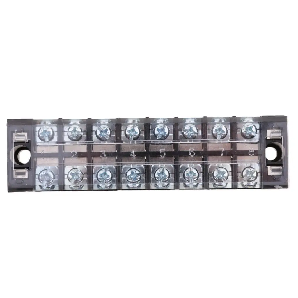 Electric Wire Connector Strip Removable Insulating Cover Dual Rows 8 Positions Screw Terminal Block for Home Wiring Projects