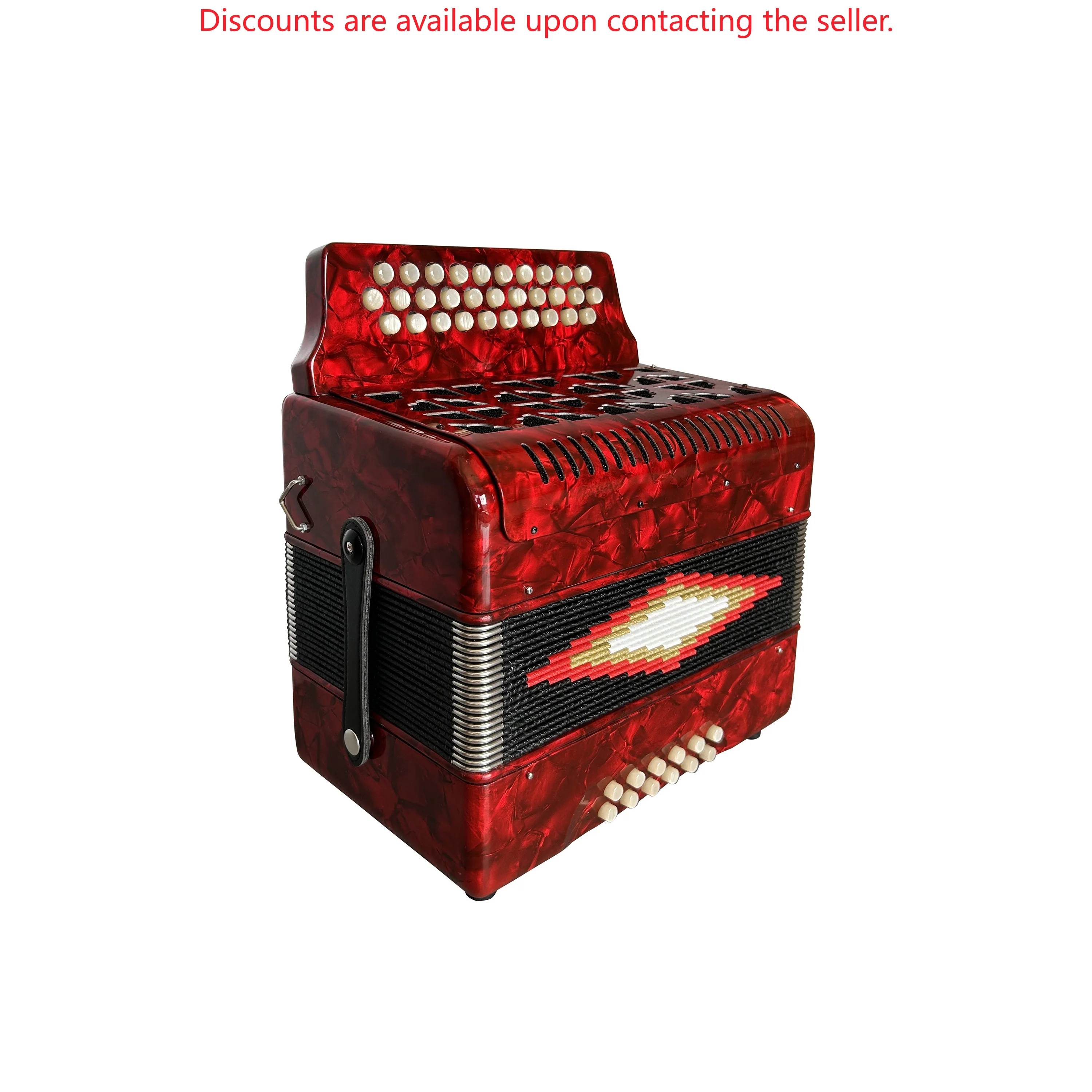 OEM Professional Diatonic Accordion Instrument 31 Buttons with 12 Bass Cheap Red Button Acordeon JB3112A Made of Wood