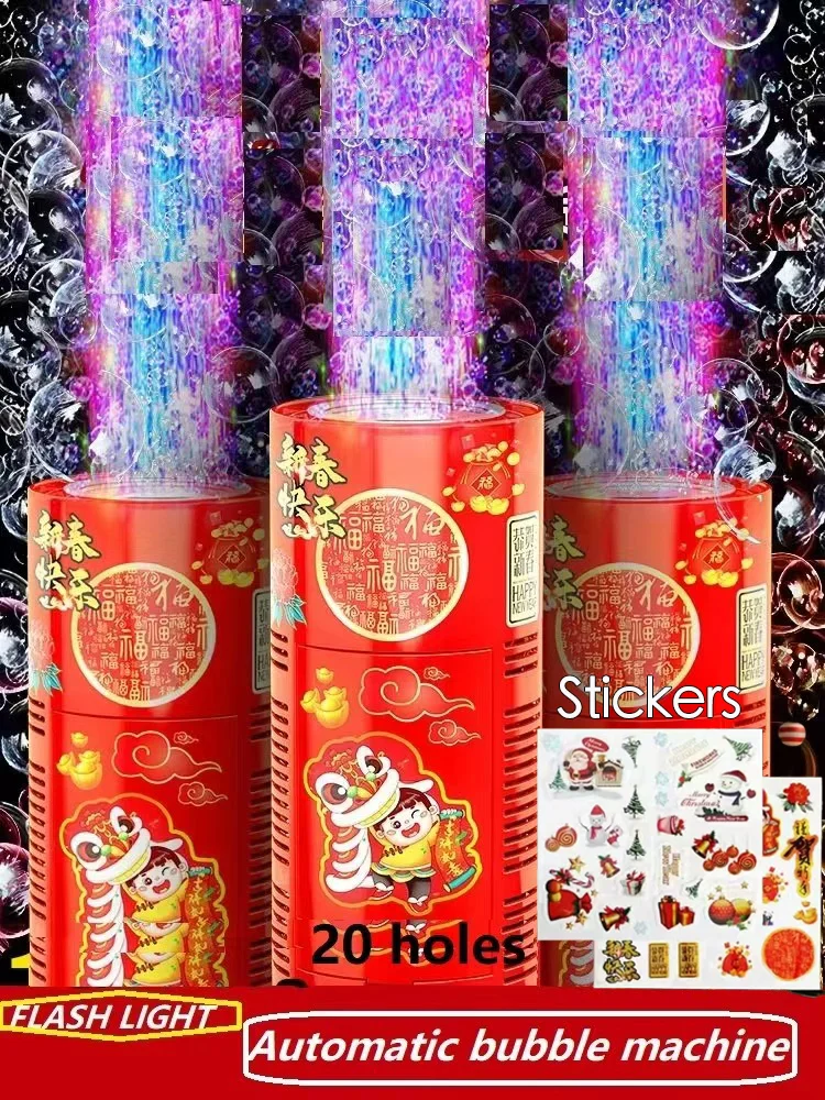 20 holes Fireworks bubble machine bubble blower on the ground electronic automatic landing Spring Festival gift New Year toys