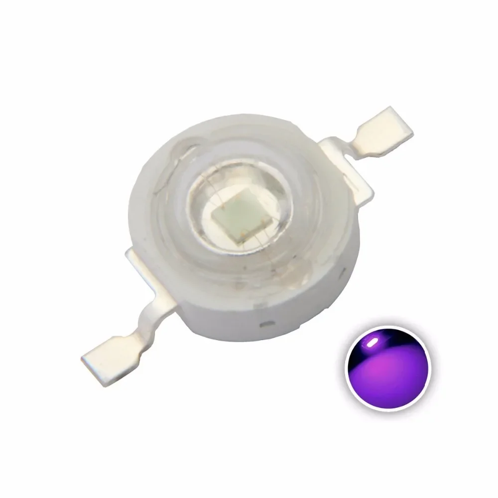 10pcs 3W High Power LED UV Light Chip 365nm 375NM 385nm 395nm 400nm 415nm 430nm Ultra Violet DIY