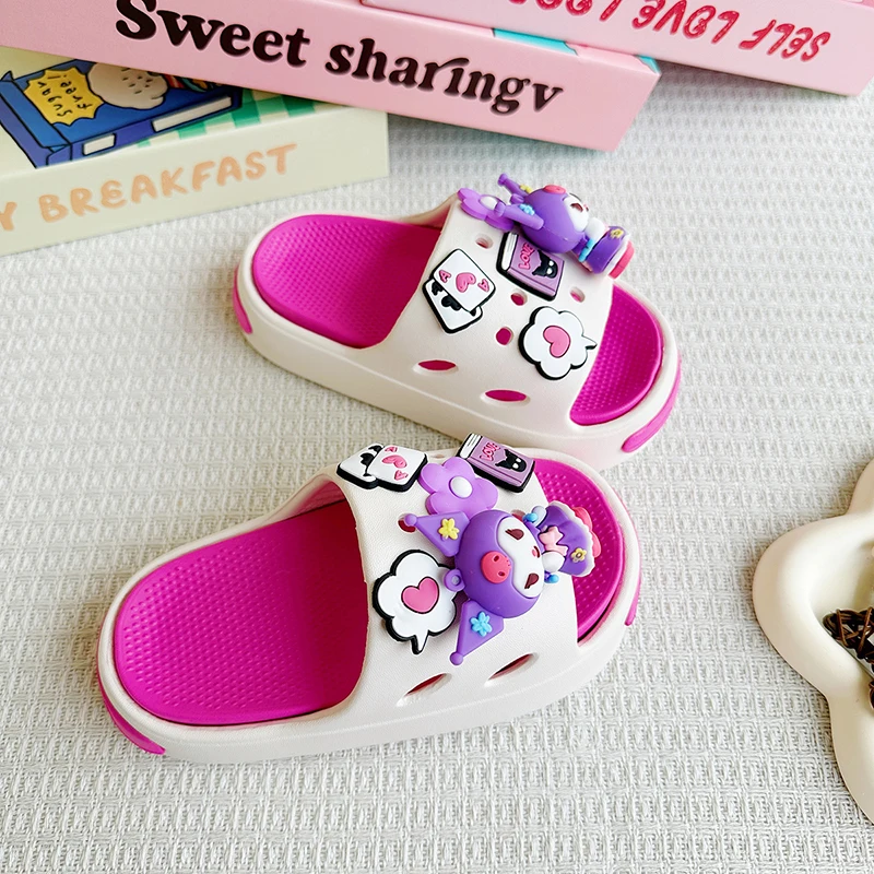 

New Popular Cartoon Purple Versatile Girls Eva Slippers Fashionable Double Soft-Soled Non-Slip Sandals 831