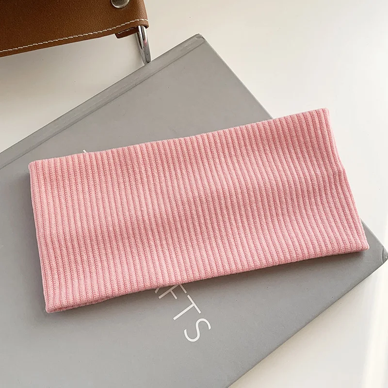 Herbst und Winter Breite Kante Elastische Frauen Haarband Make-Up Gesicht Waschen Stirnband Sport Gestrickte Kopfbedeckung Stirnband – Detail 11