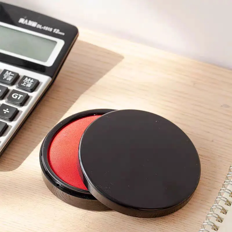 وسادة حبر سريعة الجفاف، حبر مستدير أحمر قائم على الزيت، اضغط على الختم المالي يدويًا لترك بصمات الأصابع، ختم المكتب، اللوازم المكتبية #3