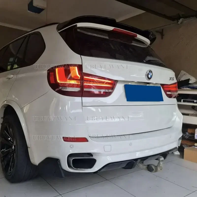 For BMW X5 F15 2013-2018 High Quality Glossy Black Carbon Look Rear Roof Spoiler Wings Tail Top  Wing Body Kits