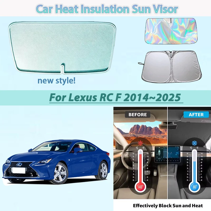 

Car Front Windshield Sunshade Heat Insulation Sun Visor Summer Colling Auto Accessories For Lexus RC F 2014~2025 2015 Foldable