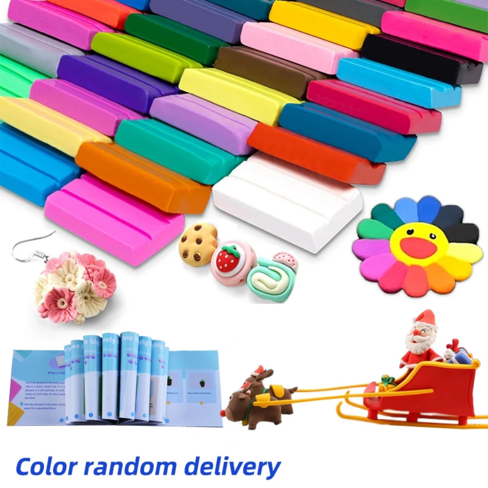 24 Color Polymer Clay Toy Early Education Toy For Kids Handmade DIY Colored Clay Art Tool Set Molding Craft Oven Bake Clay Block