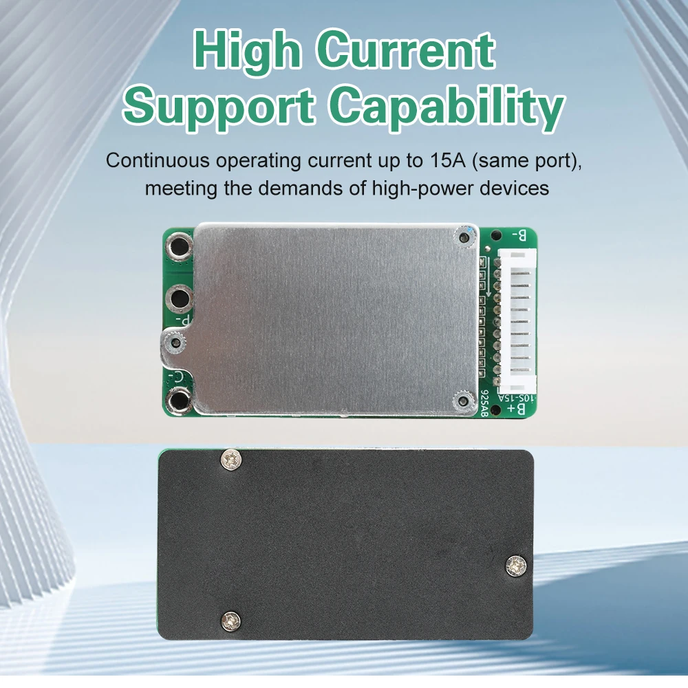 BMS 10S 36V 15A 18650 Charge PCB Lithium Battery Power Protection Board PCB PCM Board Same/Split Port for Ebike Electric Vehicle