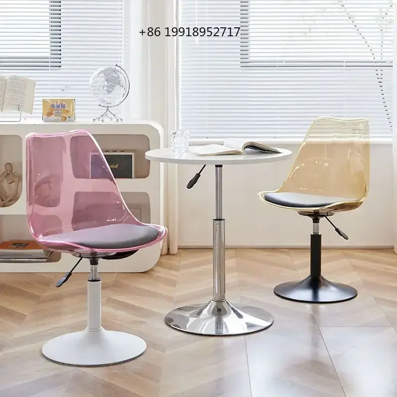 Transparent Computer Chair Family Comfortable Lift Dressing Stool Front Desk Cashier Bench Makeup Swivel Chairs