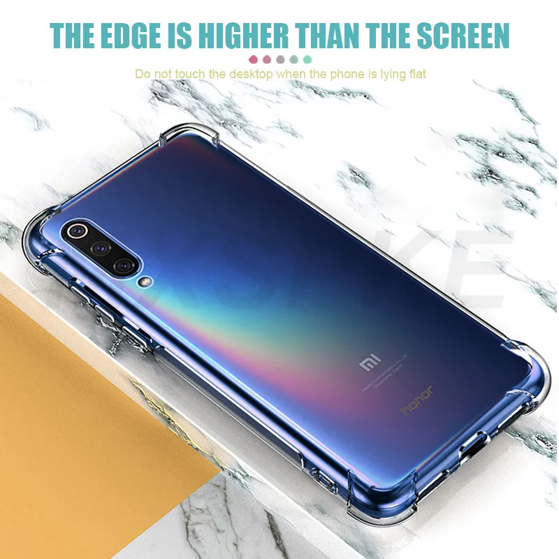 Luxury Shockproof Silicone Phone Case For Xiaomi Mi 9 8 A3 A2 10 11 Lite Case Xiaomi Mi 9 8 SE 9T 11X 10T Transparent Back Case