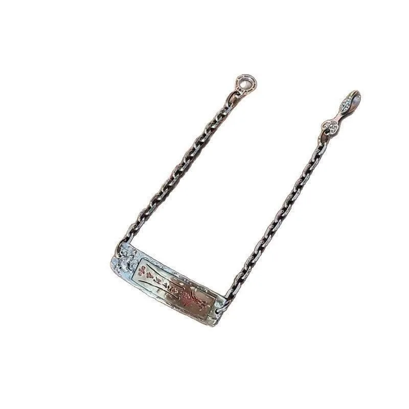 Taoist Fortune Luck Shitai S925 Sterling Silver Vintage Punk Bracelet Niche Design Unisex Minimalist Sophisticated Handband Gift