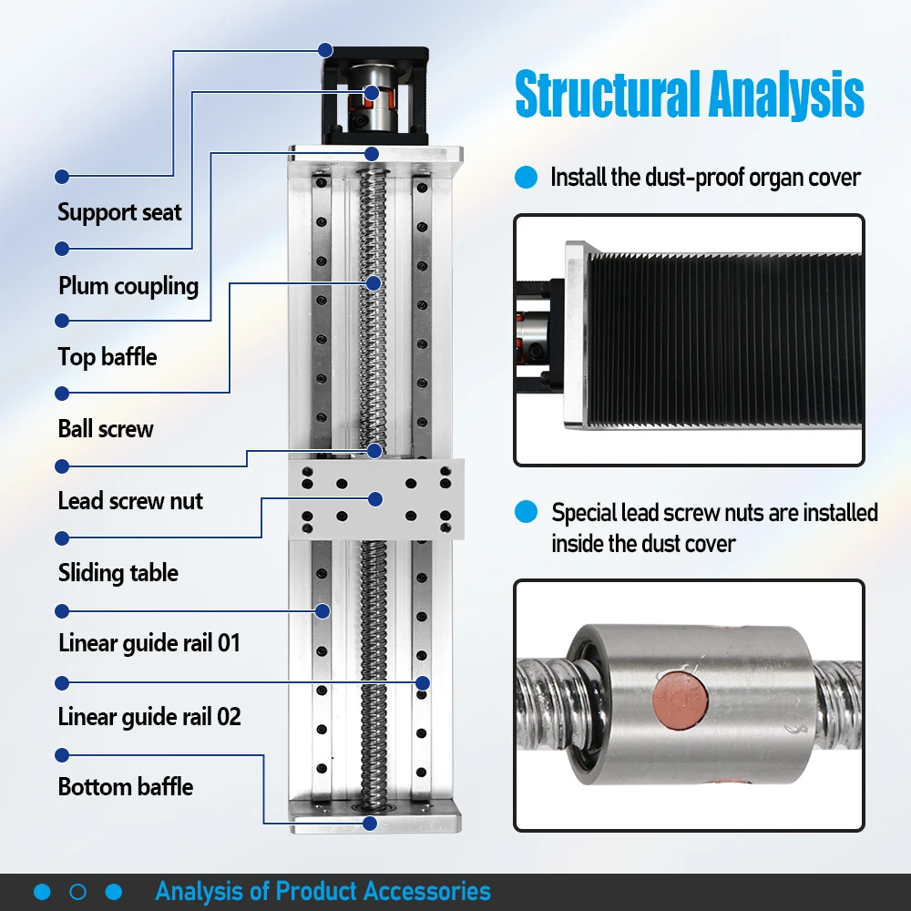 HLTNC Mesa Deslizante cubierta antipolvo de órgano HL15100 módulo de escenario deslizante de carril de doble guía con Kit de soporte de Motor 57 para Cnc