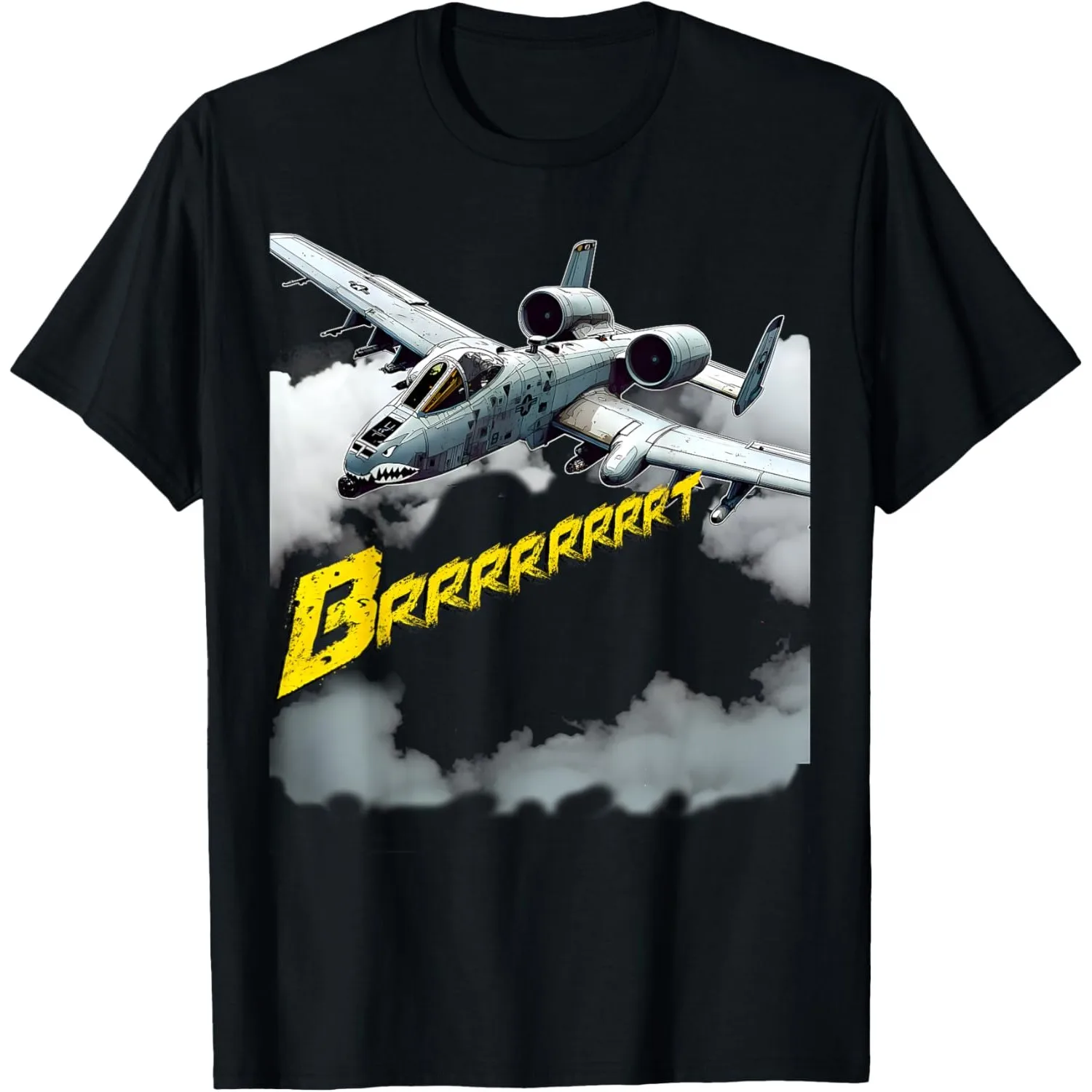 A10 Warthog Jet Brrrrt Graphic Tee Men S Casual Summer Short Sleeve O Neck T-Shirt