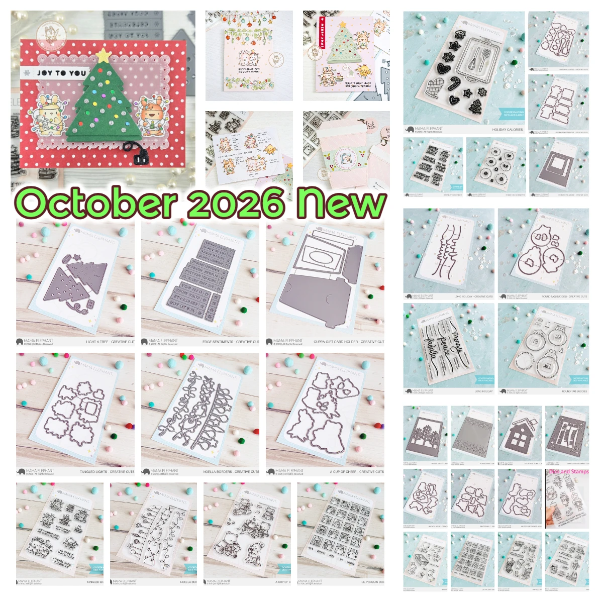 Mama Elephant Oktober 2026 Neuer Cuppa-Geschenkkartenhalter, Metall-Stanzformen, Stempel, handgefertigt, DIY, Scrapbook, Geschenkkarte, Tagebuchdekoration