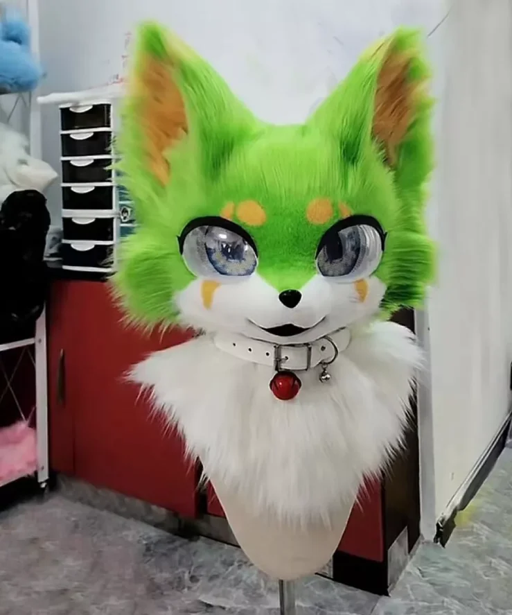 Fursuit Disfraz de mascota Husky de peluche Los niños adultos usan tocado para disfrazarse un zorro Cosplay para Halloween