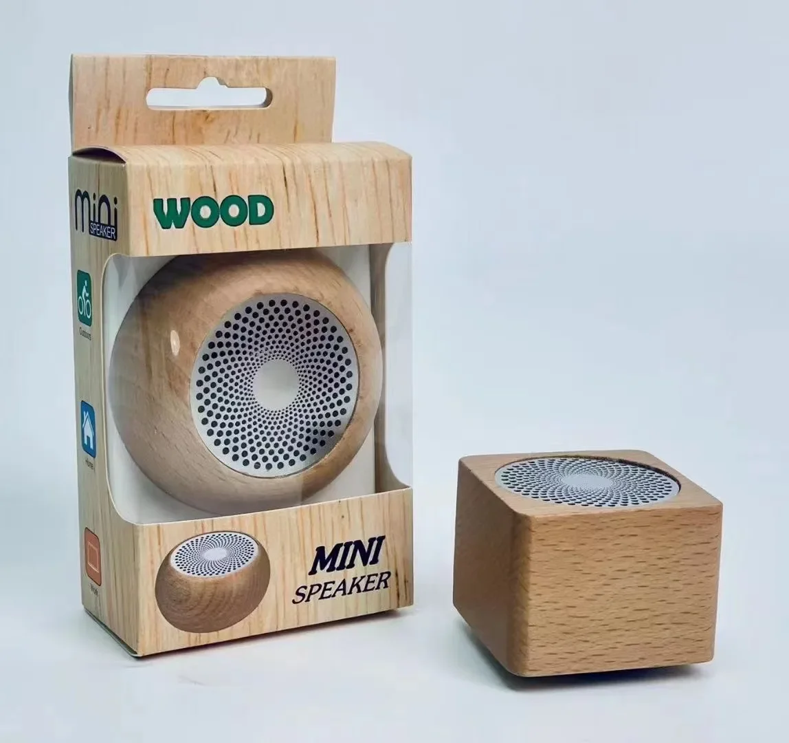 Retro Wooden Bluetooth Speaker Portable Creative Gift Solid Wood Mini Subwoofer Outdoor Small Audio Music Player Stereo Sound