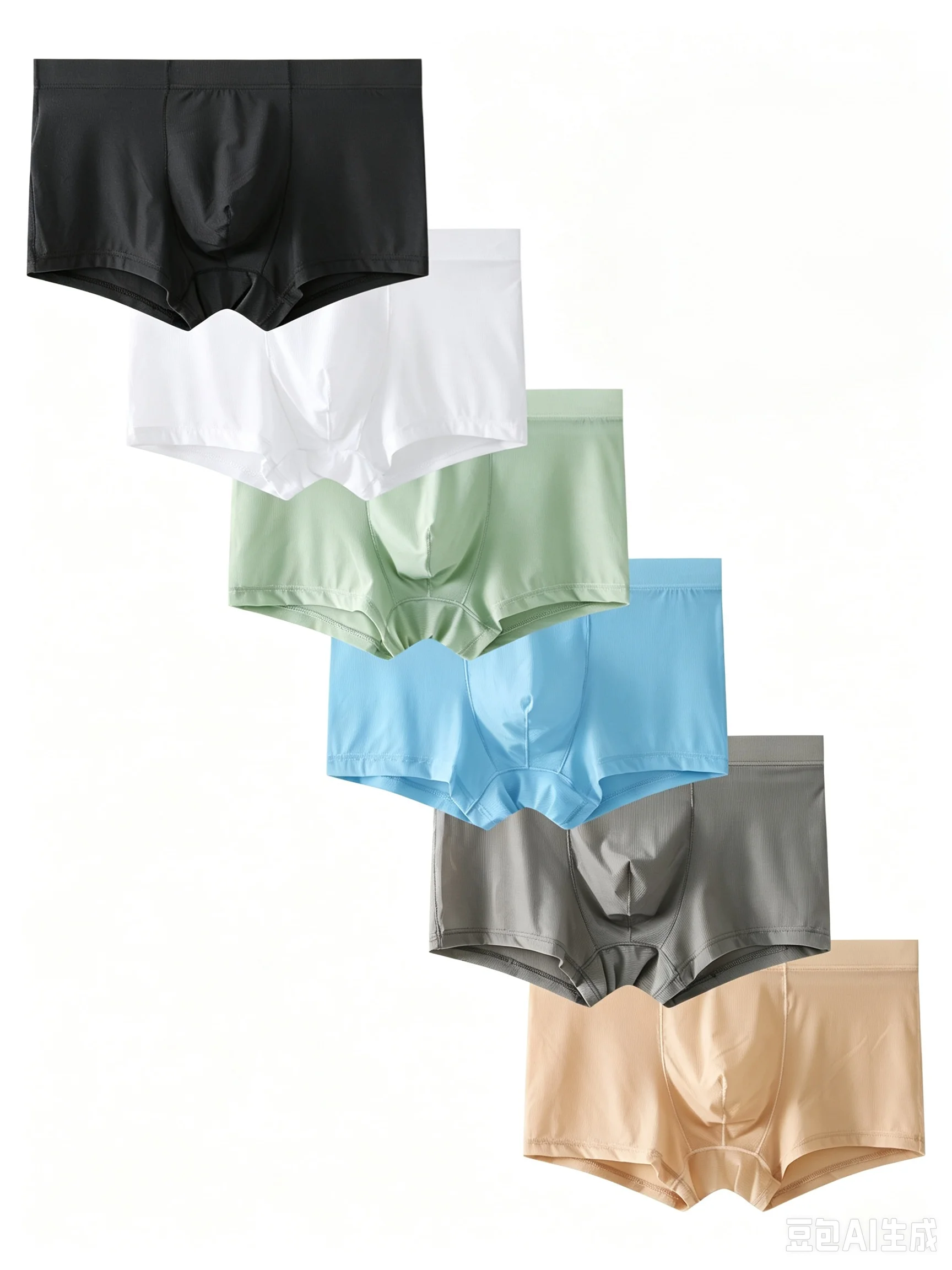 Men Ice Silk Mesh Boxer Briefs With Pouch Breathable Lightweight Summer Male Underwear 2Pcs Random Color Pack