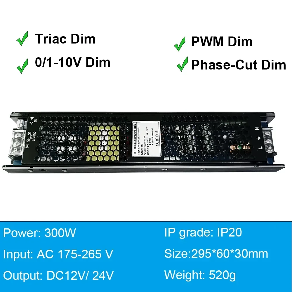 triac dimmable led driver fonte de alimentacao 60w 100w 150w 200w 250w 300w 220v 24v regulavel 01