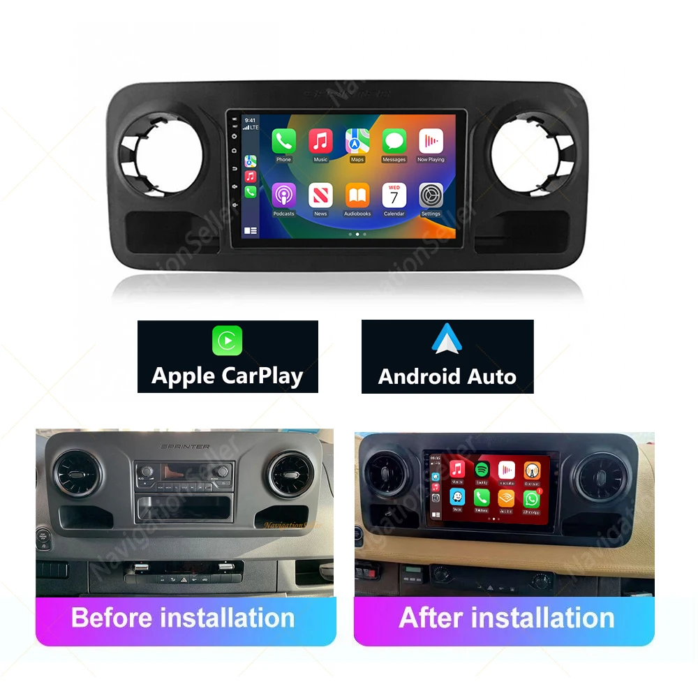 

Car Stereo Radio for Benz Sprinter W907 VS30 MK3 2019-2021 Oem No Screen Upgrade 9inch Android Head Unit CarPlay Android Auto