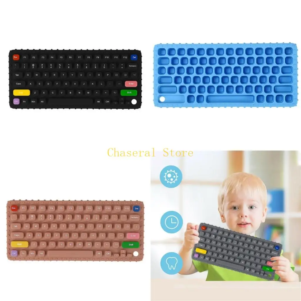 

E7CE Silicone Teething Toy for Infant Toddlers Keyboard Teethers for for Baby