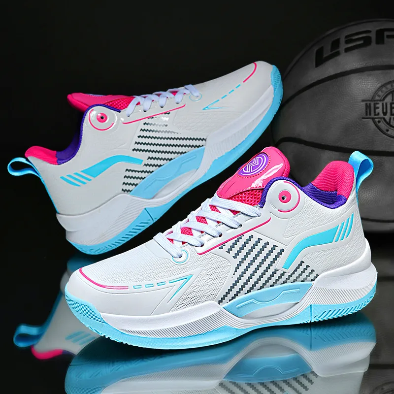 

Мужская обувь 2024, новые сетчатые дышащие баскетбольные кроссовки, спортивные студенческие ультралегкие амортизирующие кроссовки