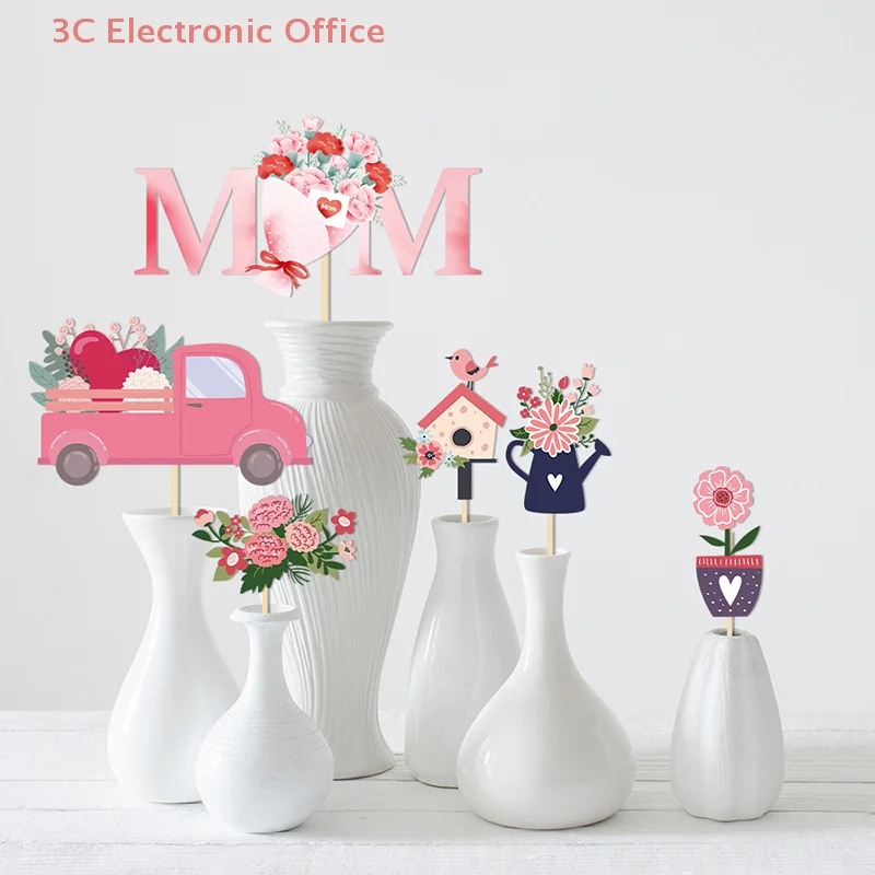 Mother's Day Paper Floral Craft 20pcs Paper Floral Design Vase Insert Table Decorations Flower Arrangement Party Supplies