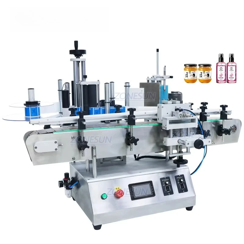 ZONESUN TB-500A مقاعد البدلاء العلوي PET جرة زجاجة ماء مزدوجة الجانب التلقائي تحديد المواقع وسم آلة الملصقات #1