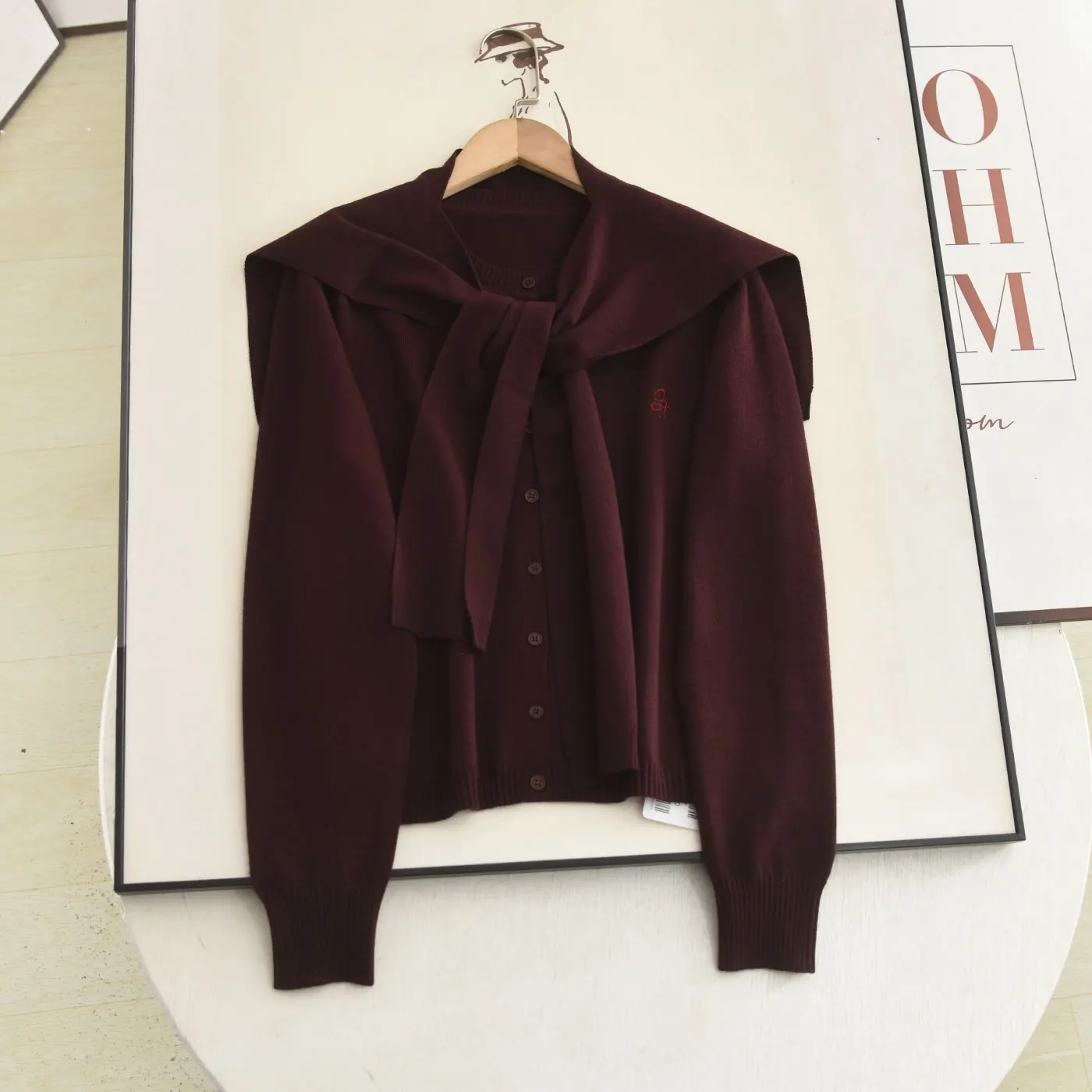 

Detachable oulder Wrap Knitted Sweater Women's Faion Slim Fit Single Button Cardigan Long Sve Casual Sle Knitwear