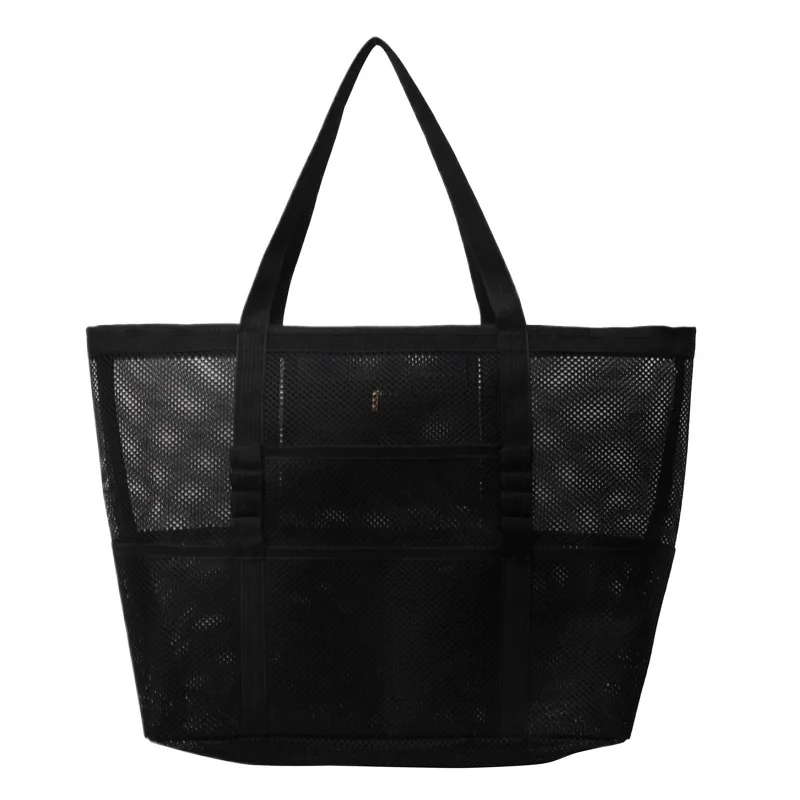 Bolso de hombro de malla de gran capacidad, bolso de mano para compras de verano, almacenamiento en la playa, estilo Instagram, bolso de mano informal ahuecado a la moda