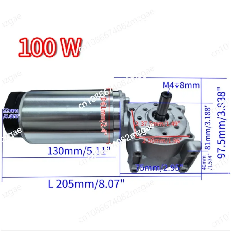 Electric door motor, hotel automatic door 220/250 rpm DC 24V 60W 100W intelligent encoder, large torque worm gear motor
