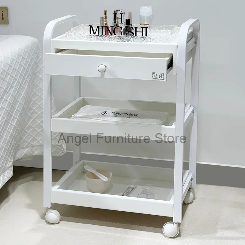 

Cart Beauty Salon Trolley Utility Drawers Cosmetic Rolling Salon Trolley Medical Storage Carrito barbershop furniture GY50GP