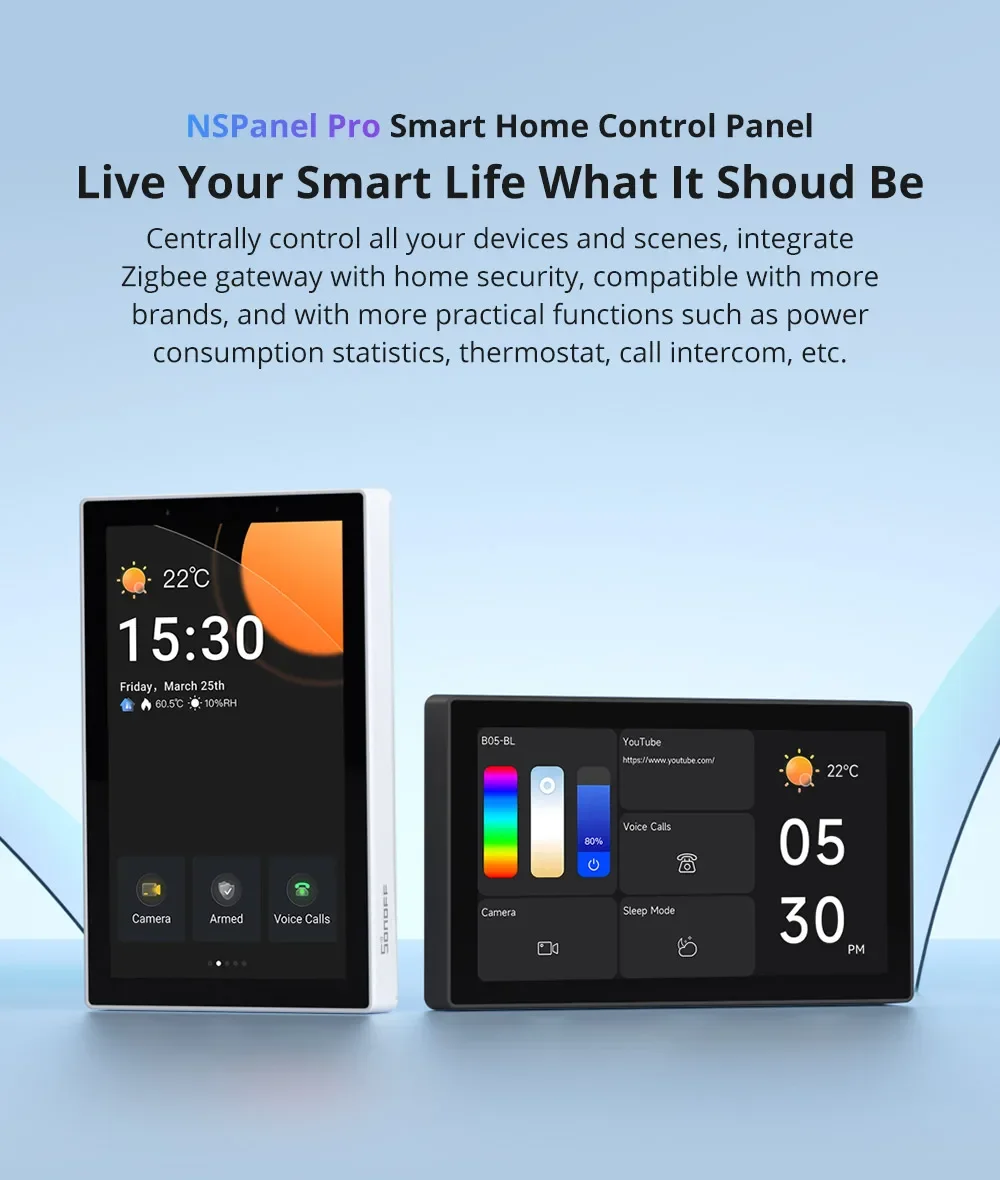 SONOFF NSPanel Pro 120 Smart Home Control Panel Touch Screen Zigbee3.0 Gateway  Voice Control Via Alexa Google Matter ewlink