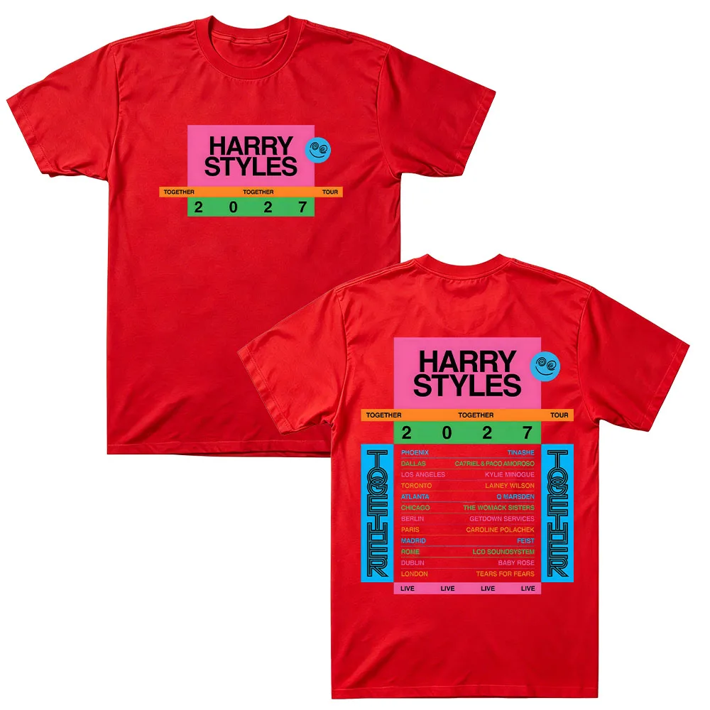 HarryStyles Together Together Tour 2027, T-Shirt mit beidseitigem Aufdruck, aus reiner Baumwolle, für Damen und Herren, lockere Passform, ein tolles Geschenk für Fans, Streetwear, Freizeitkleidung. – Detail 11