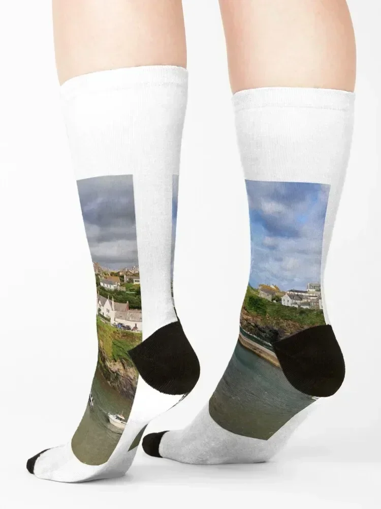 The village of Port Isaac in Cornwall Socks compression man halloween custom sports Girl'S Socks Men's