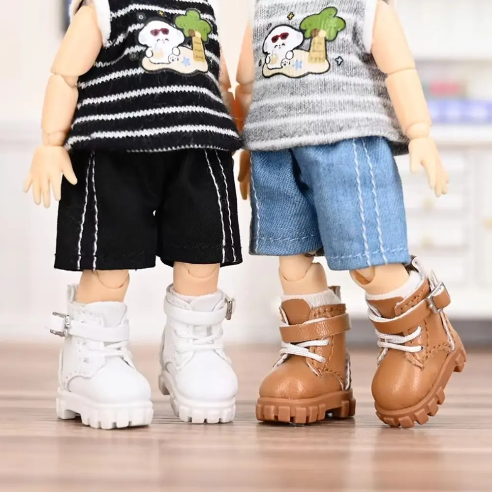 Dress Up Ob11 Shoes Cute Outfit Pretend Play Doll Leather Boots Black Brown Casual Shoes Obitsu 11 Doll Shoes Holala Gcs