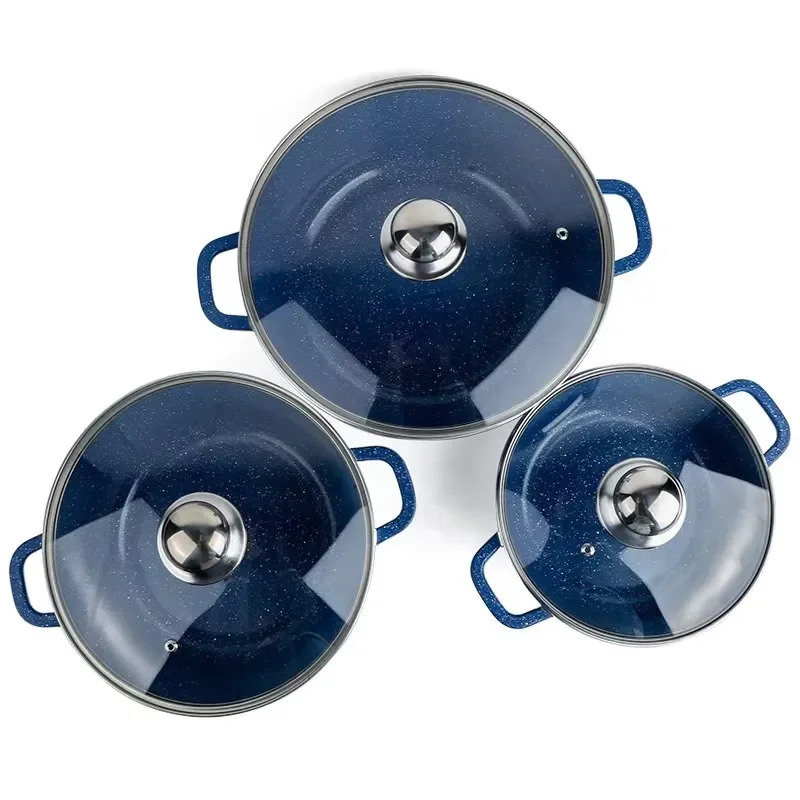 High Quality Cooking Set Granite Soup Pot Cookware Set Cookware Three-piece Cookware Set