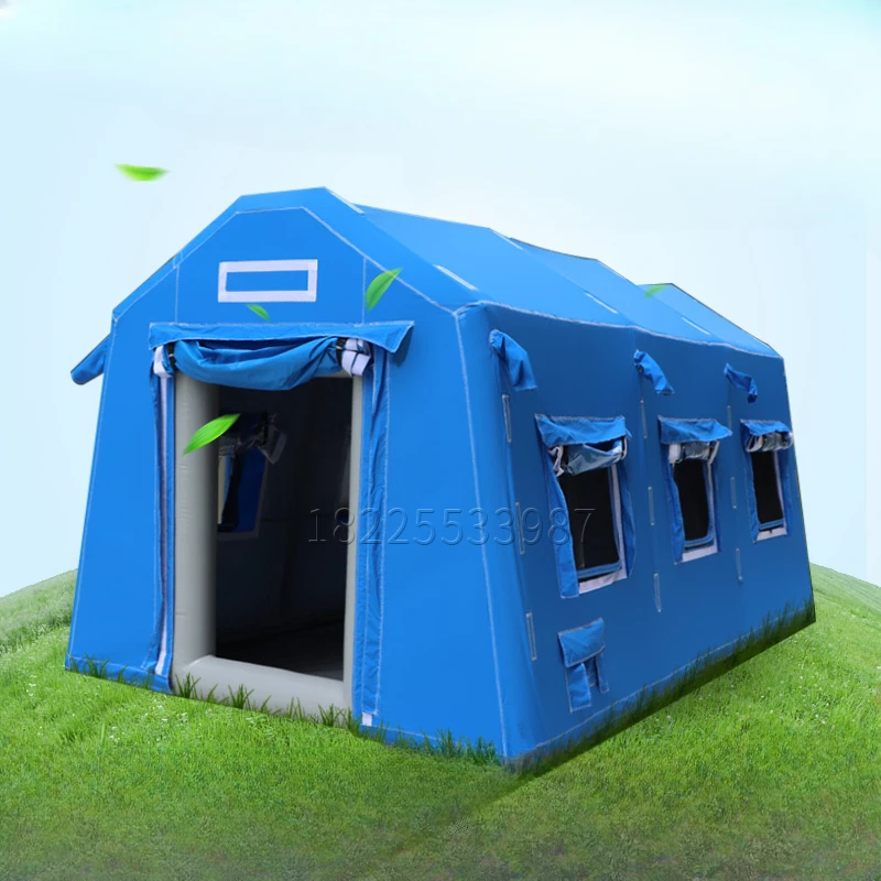 Inflatable emergency relief tent for outdoor wind and rain protection, thickened PVC epidemic prevention and medical relief