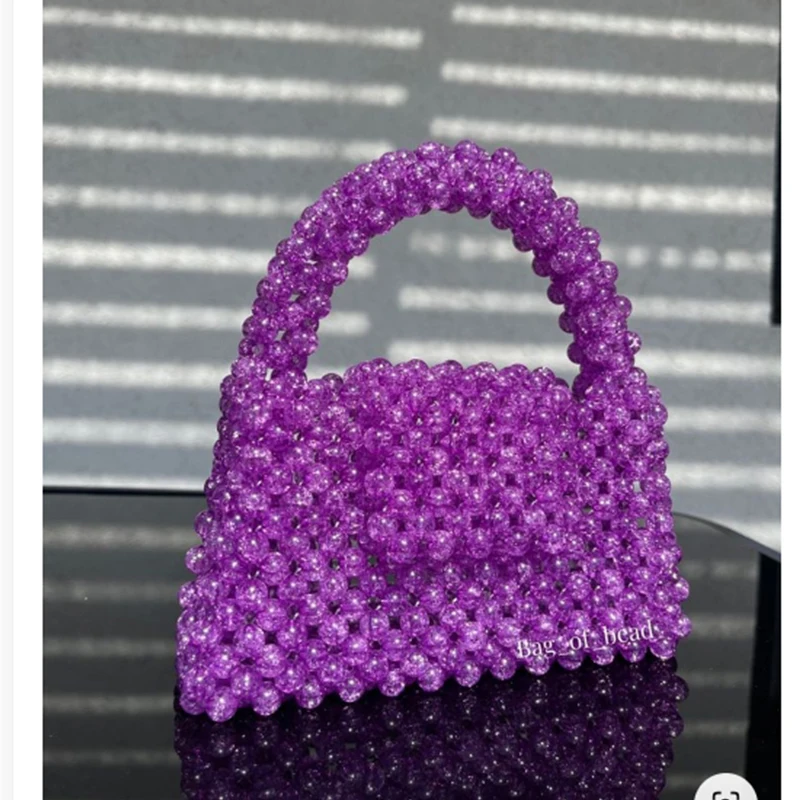 Fashionable Summer Beaded Women's Bags Popular Bursting Beads Handmade Handbags 2024 New Customized Colors Finished Products