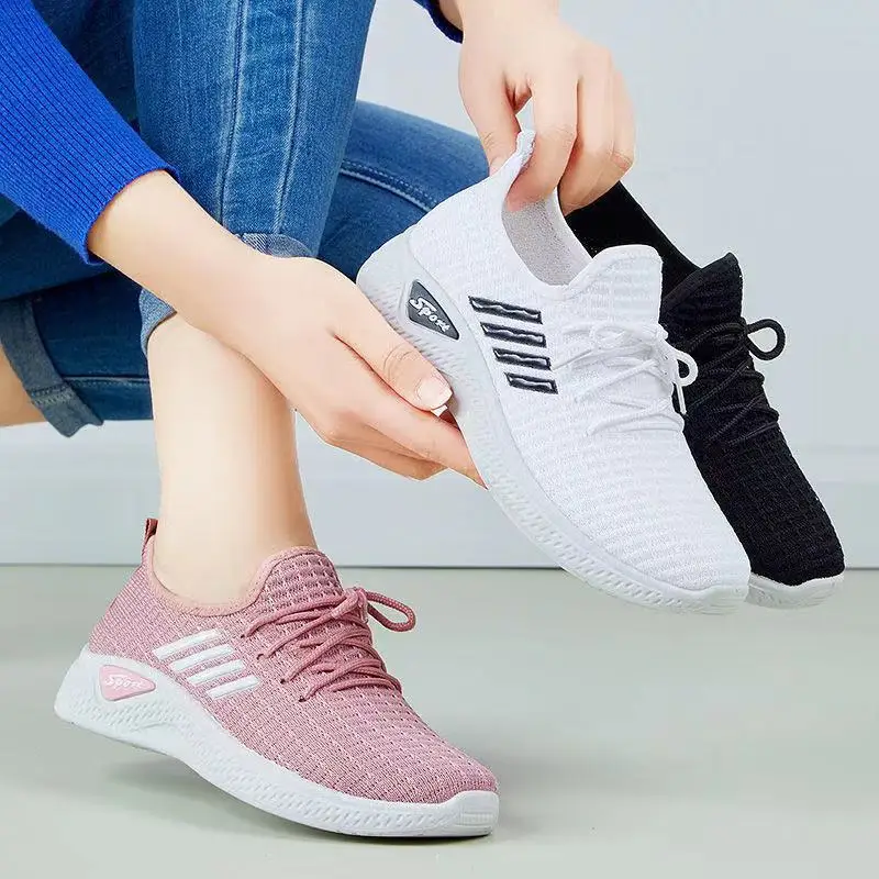 Adult Light Running Sneakers Women's Breathable Net Shoes Comfortable Soft Soled Casual Sneakers for Women