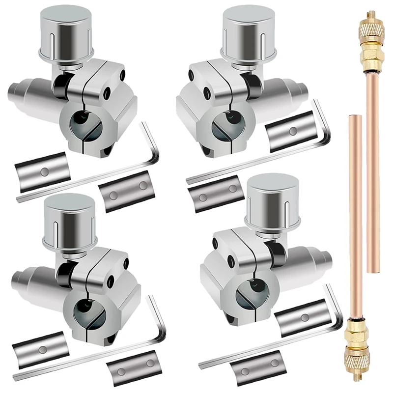 

Piercing Valve Line Tap Valve Compatible With 1/4, 5/16, 3/8Inch Outside Diameter Pipes,1/4 SAE Service Access Valve