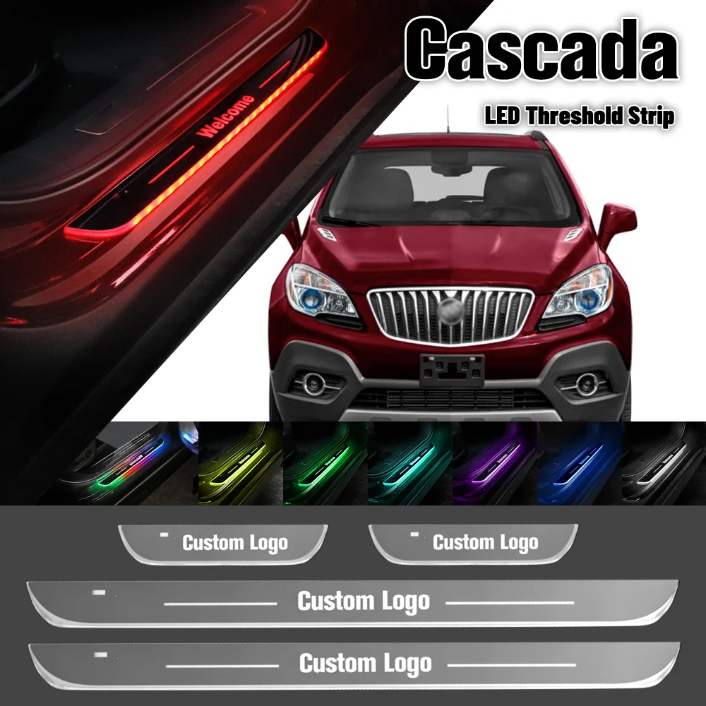 

For Buick Cascada 2016-2019 Car Door Sill Light Customized Logo LED 2017 2018 Welcome Threshold Pedal Lamp Accessories