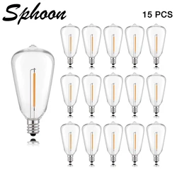 Vintage ST38 Led Replacement Light Bulbs Plastic E12 1W Equvalent 7W Incandescent Decorative Shatterproof Bulbs For String Light